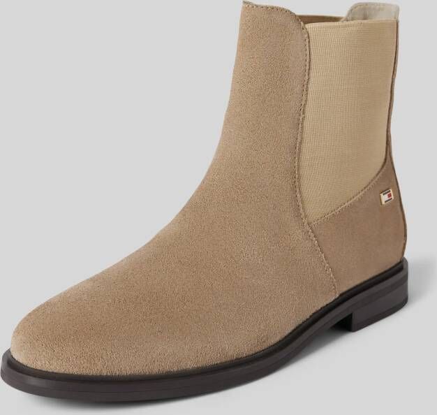 Tommy Hilfiger Chelsea boots van leer met labelapplicatie model 'FLAG SUEDE'