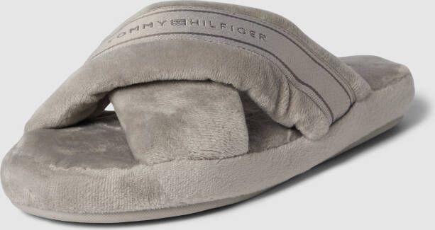 Tommy Hilfiger Huisschoenen met gekruiste riempjes model 'COMFY HOME SLIPPER'