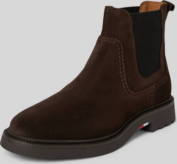 Tommy Hilfiger Leren boots met elastische inzet