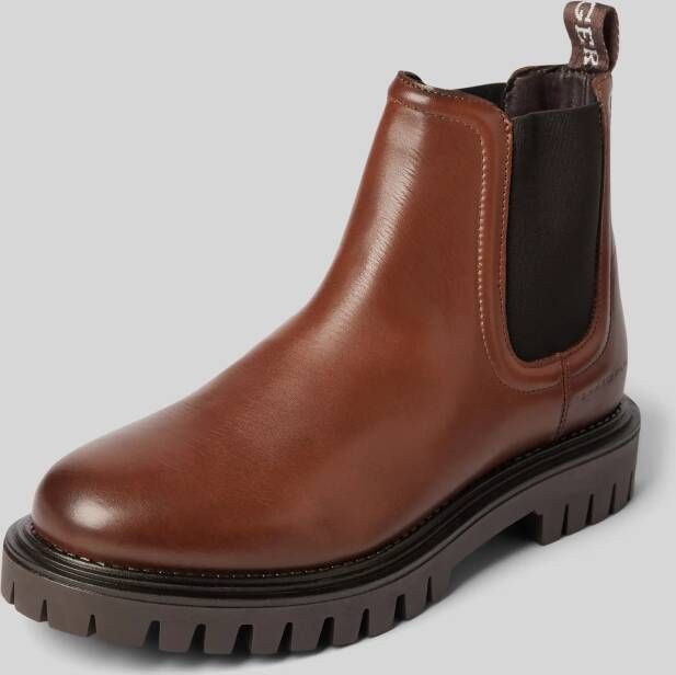 Tommy Hilfiger Leren boots met gestructureerde zool