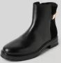 TOMMY HILFIGER Enkelboots Dames Th Logo Chelsea Maat: 39 Materiaal: Leer Kleur: Zwart - Thumbnail 3