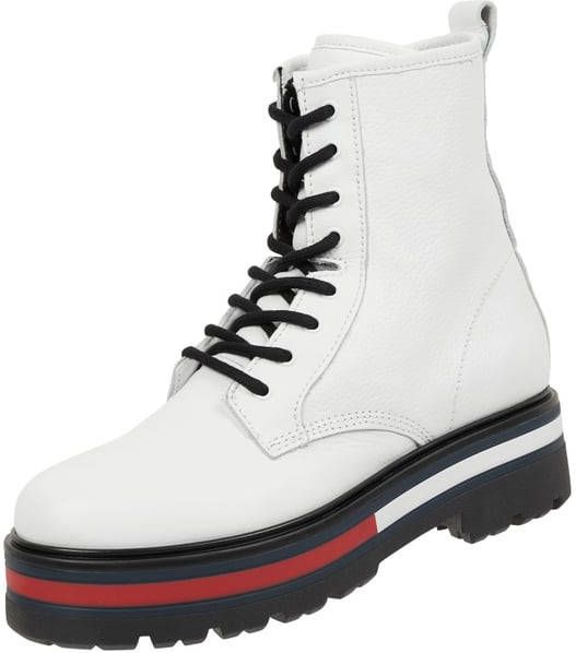 tommy jeans flag logo lace up boots