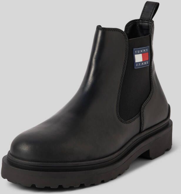 Tommy Jeans Chelsea boots van leer met labelpatch