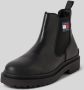 Tommy Jeans Leren Chelsea Herenschoenen Herfst Winter Collectie Black Heren - Thumbnail 2