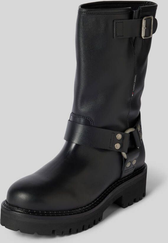 Tommy Jeans Leren boots met doornsluiting model 'URBAN BIKER BOOT'