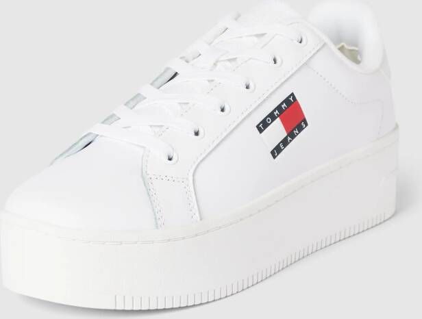 Tommy Jeans Leren sneakers met plateauzool