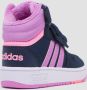 Adidas hoops mid lifestyle basketball strap sneakers zwart roze baby kinderen - Thumbnail 8