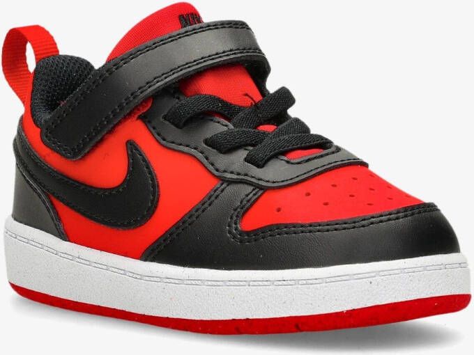 Nike court borough low recraft sneakers rood zwart kinderen