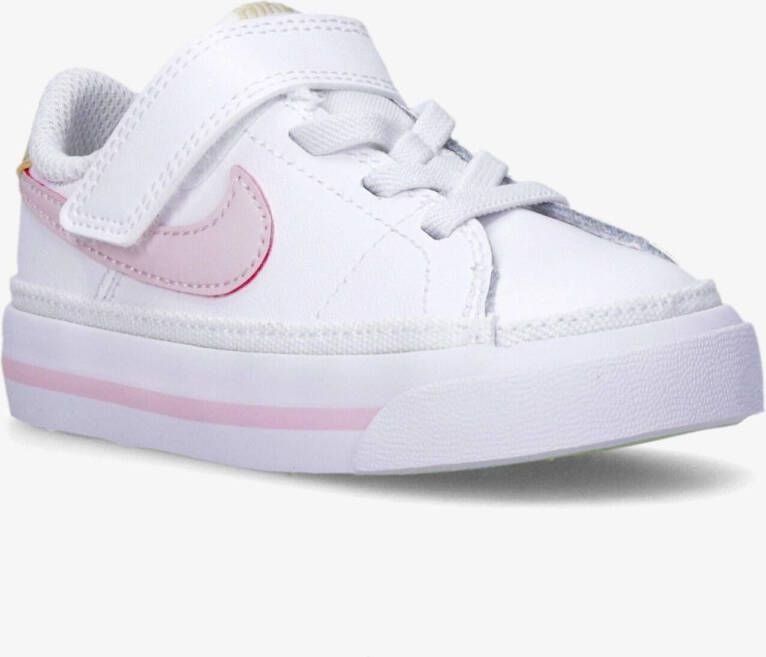 Nike court legacy sneakers wit roze kinderen