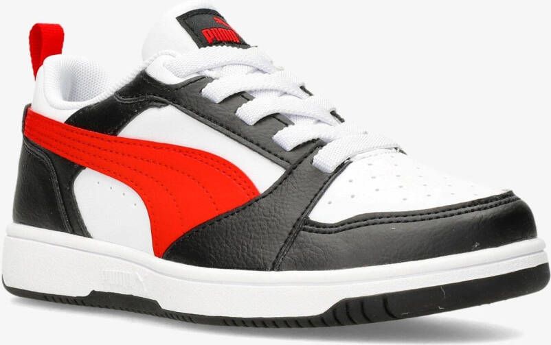 Puma rebound v6 low sneakers wit zwart kinderen