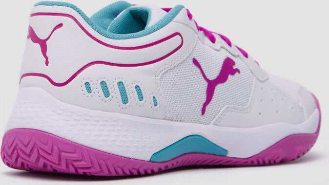 Puma solarsmash padelschoenen wit roze heren