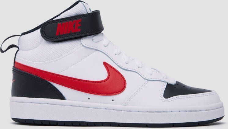 Nike court borough mid 2 sneakers wit rood kinderen