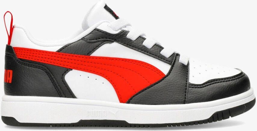 Puma rebound v6 low sneakers wit zwart kinderen