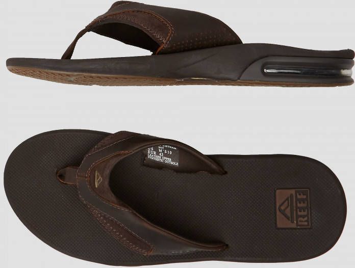 Reef Leather Fanningdark Brown Heren Slippers Donkerbruin - Foto 6