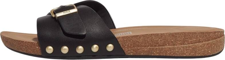 FitFlop iQushion Adjustable Buckle Leather Slippers Dames