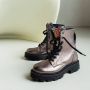 Red-rag 12474 371 Bronze Metallic Biker boots - Thumbnail 3