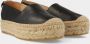 Red Rag Zwarte Leren Espadrilles met Jute Plateauzool Black Dames - Thumbnail 4