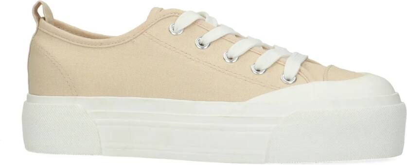 Sacha Beige sneakers met platformzool