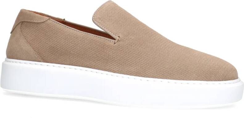 Sacha Beige suède loafers met witte zool