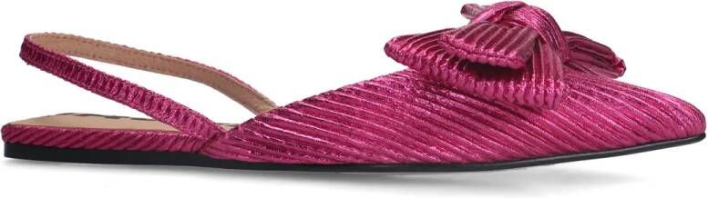 Sacha Roze metallic slingbacks met strik