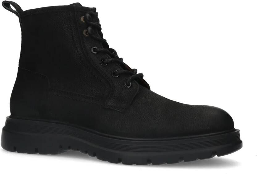 Sacha Zwarte nubuck veterboots