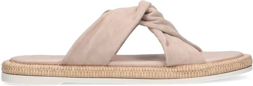 Sacha Beige suède slippers