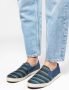 Sacha Heren Donkerblauwe canvas loafers met strepen - Thumbnail 3