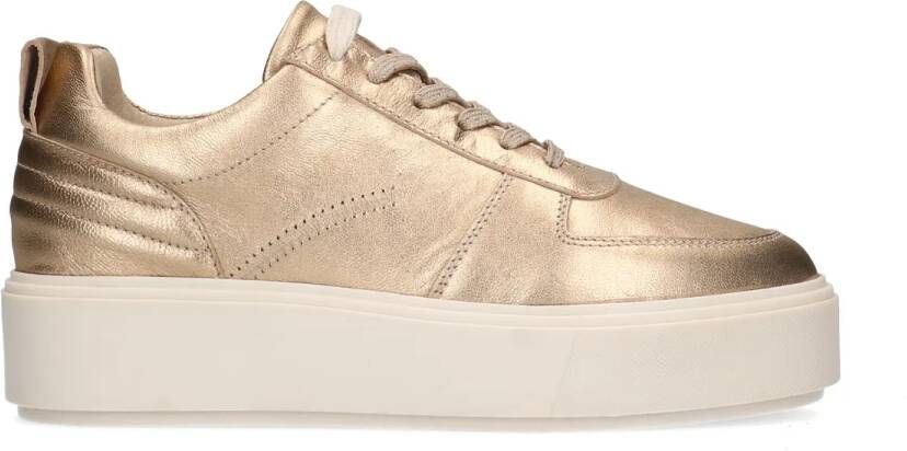 Sacha Dames Gouden metallic leren sneakers