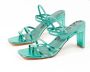 Sacha Dames Groene metallic hak sandalen met bandjes - Thumbnail 8