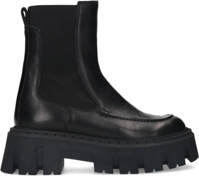 Sacha Zwarte chunky chelsea boots