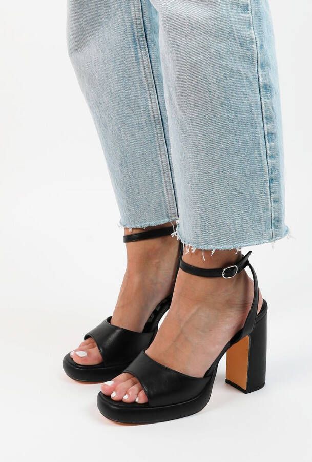 Sacha Zwarte platform sandalen met hak