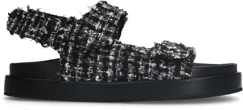 Sacha Zwarte sandalen met studs