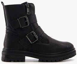 Blue Box dames biker boots met ritsen zwart