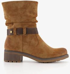 Blue Box dames boots met lage hak cognac