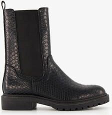 Blue Box dames croco chelsea boots zwart