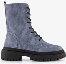 Blue Box dames veterboots denim blauw