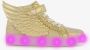 Blue Box hoge meisjes sneakers met lichtjes goud - Thumbnail 1