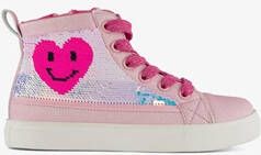 Blue Box hoge meisjes sneakers roze met pailletten