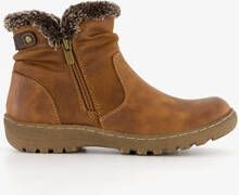 Blue Box lage gevoerde dames boots cognac