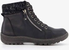 Blue Box lage gevoerde dames veterboots zwart