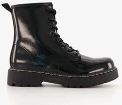 Blue Box lak dames veterboots zwart