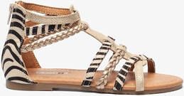 Blue Box meisjes sandalen goud zebraprint