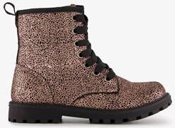 Blue Box meisjes veterboots metallic roze zwart