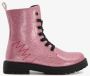 BLUE BOX meisjes veterboots roze met glitters Uitneembare zool - Thumbnail 2