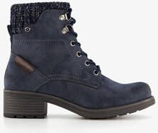 Blue Box veterboots blauw met gebreid detail