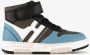 Braqeez hoge jongens sneakers blauw zwart Uitneembare zool - Thumbnail 2