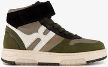 Braqeez hoge leren jongens sneakers groen