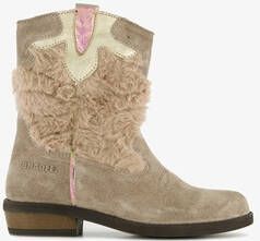 Braqeez leren meisjes western boots beige