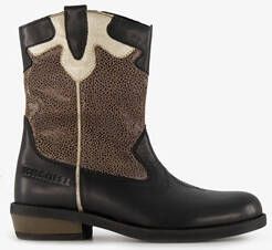 Braqeez leren meisjes western boots zwart goud