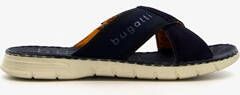 Bugatti leren heren slippers donkerblauw